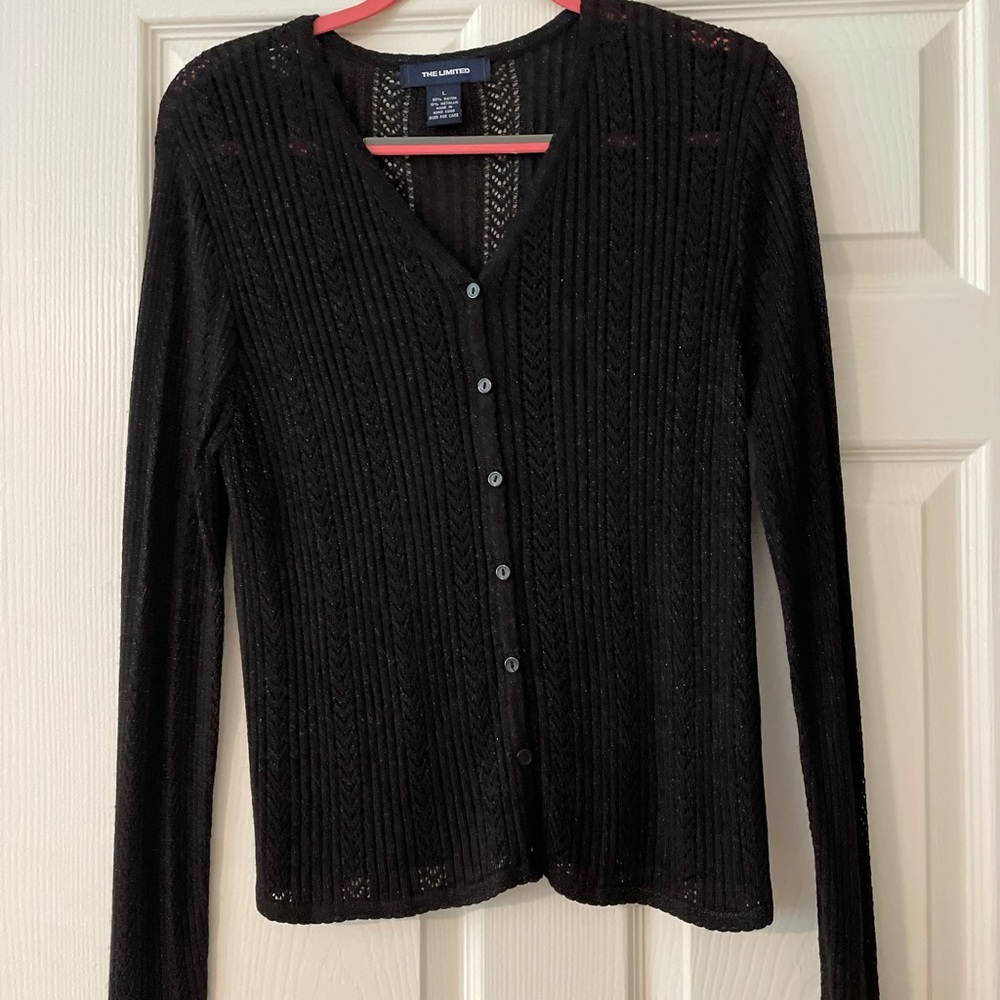 The Limited holiday pointelle cardigan.